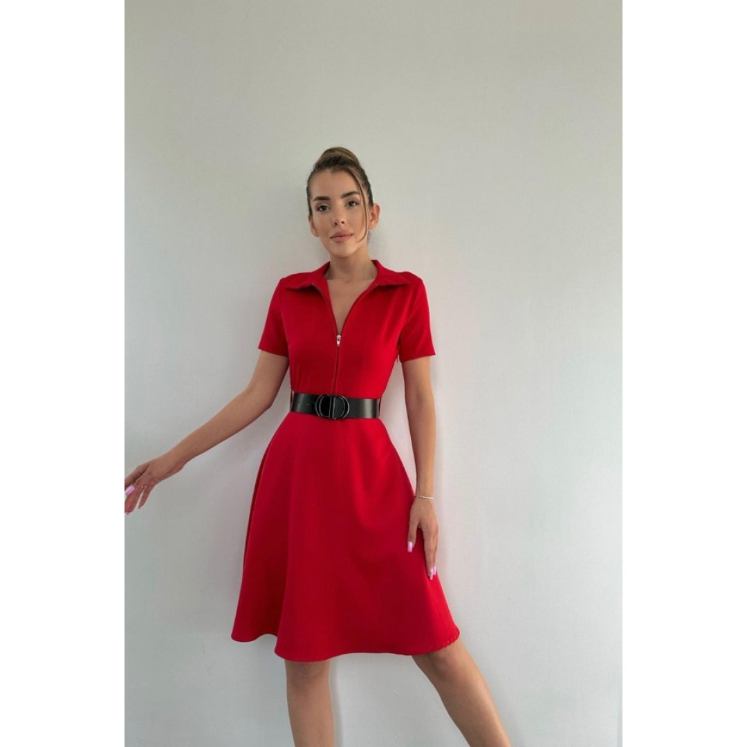 Kırmızı Kemerli Spor Elbise - 152114 Kırmızı Kemerli Spor Elbise - 152114