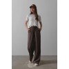 Beli Lastikli Bol Paça Pantolon - Kahve 156824 Beli Lastikli Bol Paça Pantolon - Kahve 156824