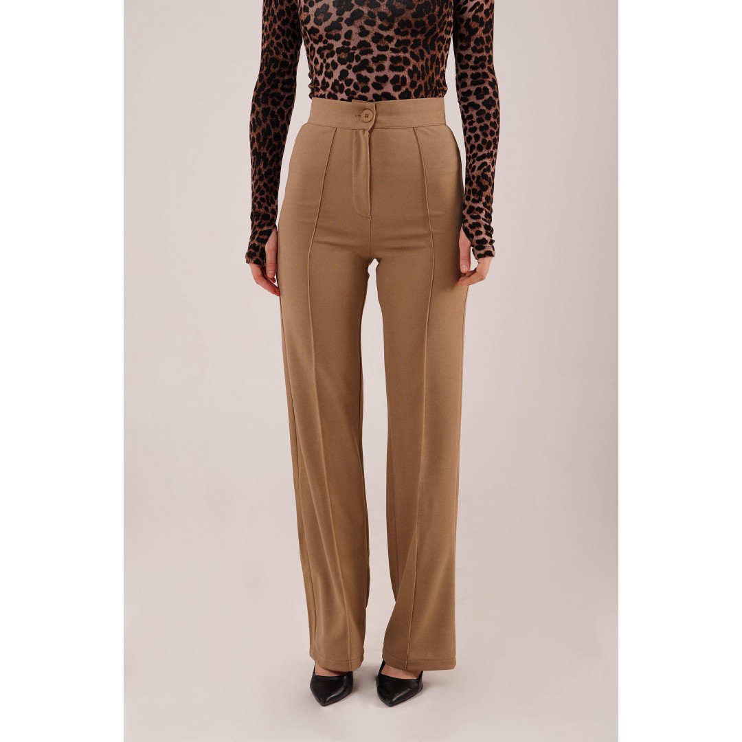 Ön Dikiş Detaylı Tek Düğme Camel Pantolon 147387 Ön Dikiş Detaylı Tek Düğme Camel Pantolon 147387