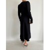 Krep Kumaş Midi Boy Kuşaklı Uzunkol Elbise 113 Cm - 42673 Krep Kumaş Midi Boy Kuşaklı Uzunkol Elbise 113 Cm - 42673