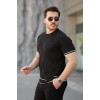 Erkek Jakarlı Ribanalı Kısa Kollu T-shirt - 159914 Erkek Jakarlı Ribanalı Kısa Kollu T-shirt - 159914