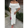 Eteği Gül Detay Madonna Yaka Elbise 2863 - 159075 Eteği Gül Detay Madonna Yaka Elbise 2863 - 159075