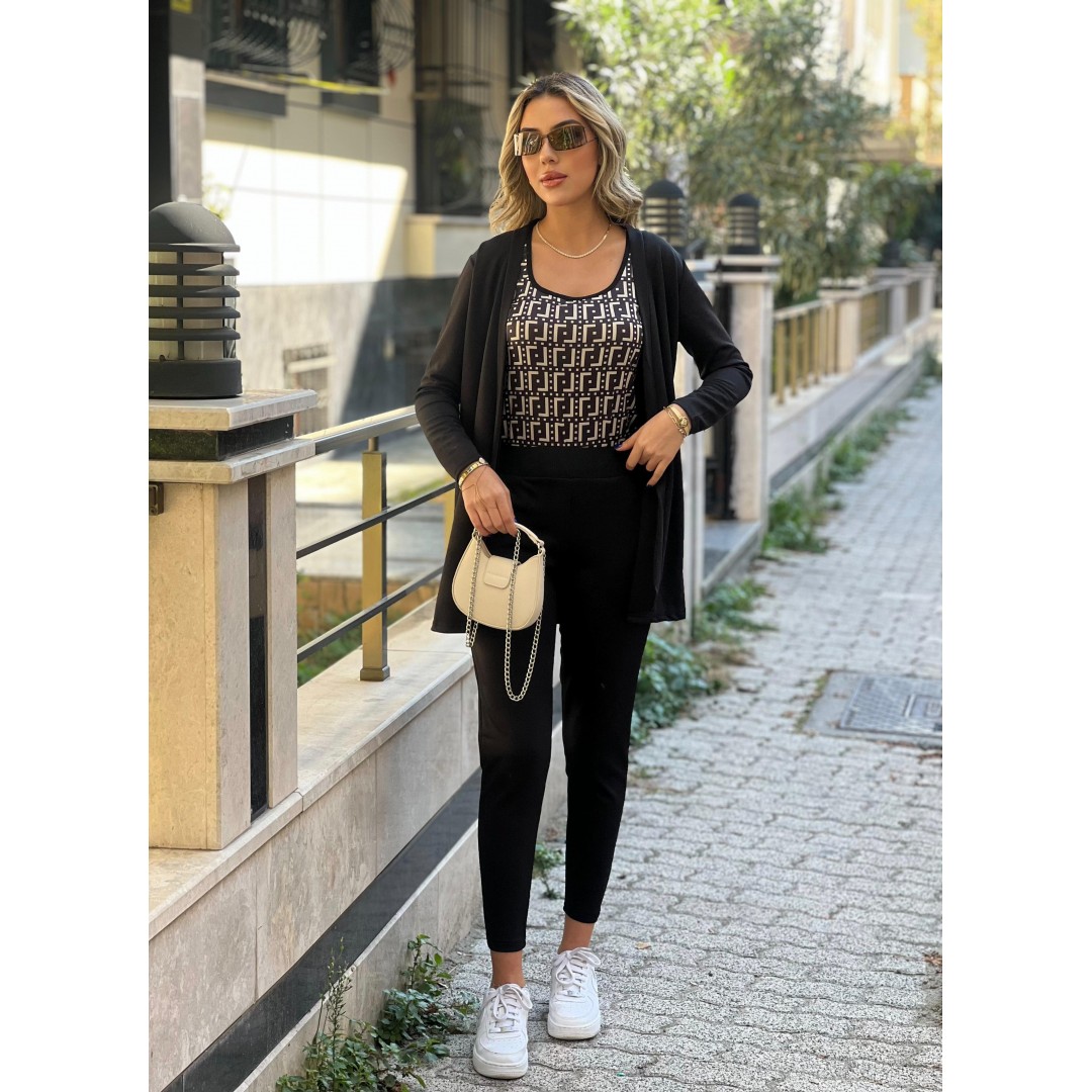Kadın Uzun Kollukrep üçlü Takım - 132803 Kadın Uzun Kollukrep üçlü Takım - 132803