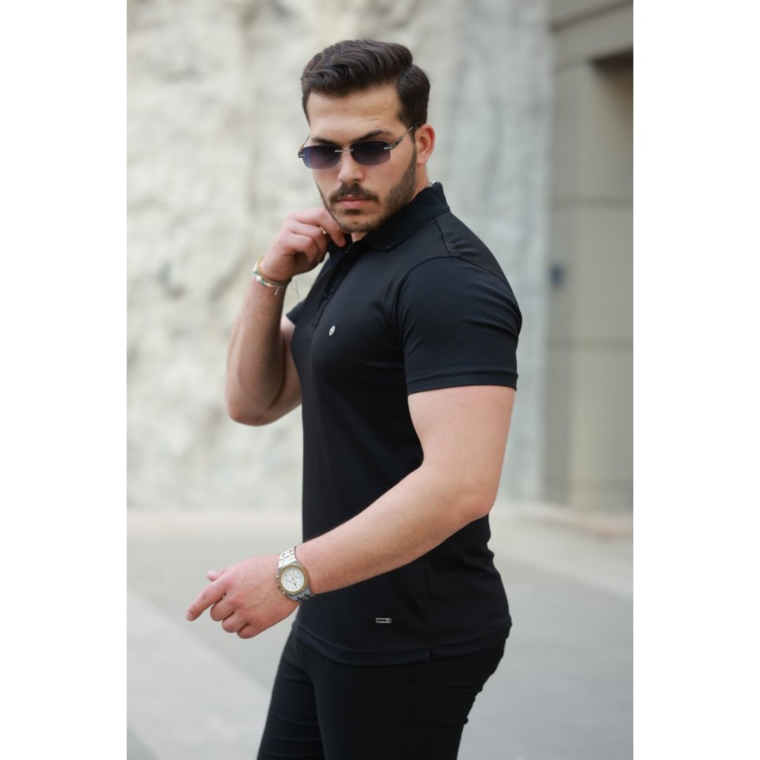 Erkek Yakalı Arma Detaylı Kısa Kollu Tişört 163463 Erkek Yakalı Arma Detaylı Kısa Kollu Tişört 163463