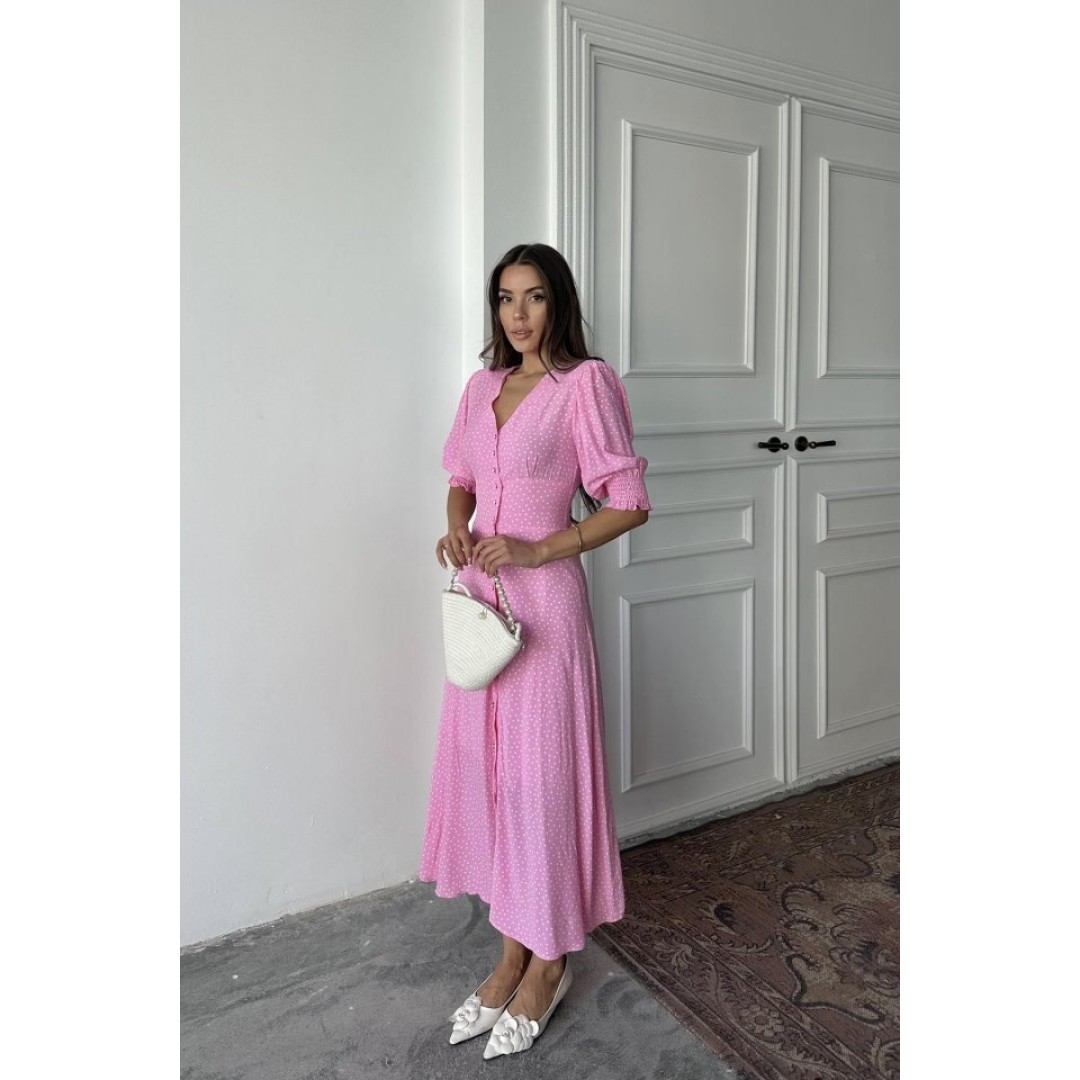 Pembe Arka Ve Bel Ucu Gipeli Elbise - 162539 Pembe Arka Ve Bel Ucu Gipeli Elbise - 162539