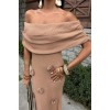Eteği Gül Detay Madonna Yaka Elbise 2863 - 159074 Eteği Gül Detay Madonna Yaka Elbise 2863 - 159074