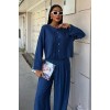 Önü İnce Kordon Detaylı Ve Double Paça Pantolonlu Takım 10180 - 159417 Önü İnce Kordon Detaylı Ve Double Paça Pantolonlu Takım 10180 - 159417