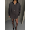 BOYFRİEND GÖMLEK MODAL KUMAŞ OVERSİZE - Antrasit - 153599