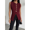 GOLD DÜĞME DETAYLI YELEK - Bordo 154170 GOLD DÜĞME DETAYLI YELEK - Bordo 154170