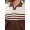 Erkek çizgi Desenli Yakalı Kısa Kollu T-shirt - 162312 Erkek çizgi Desenli Yakalı Kısa Kollu T-shirt - 162312