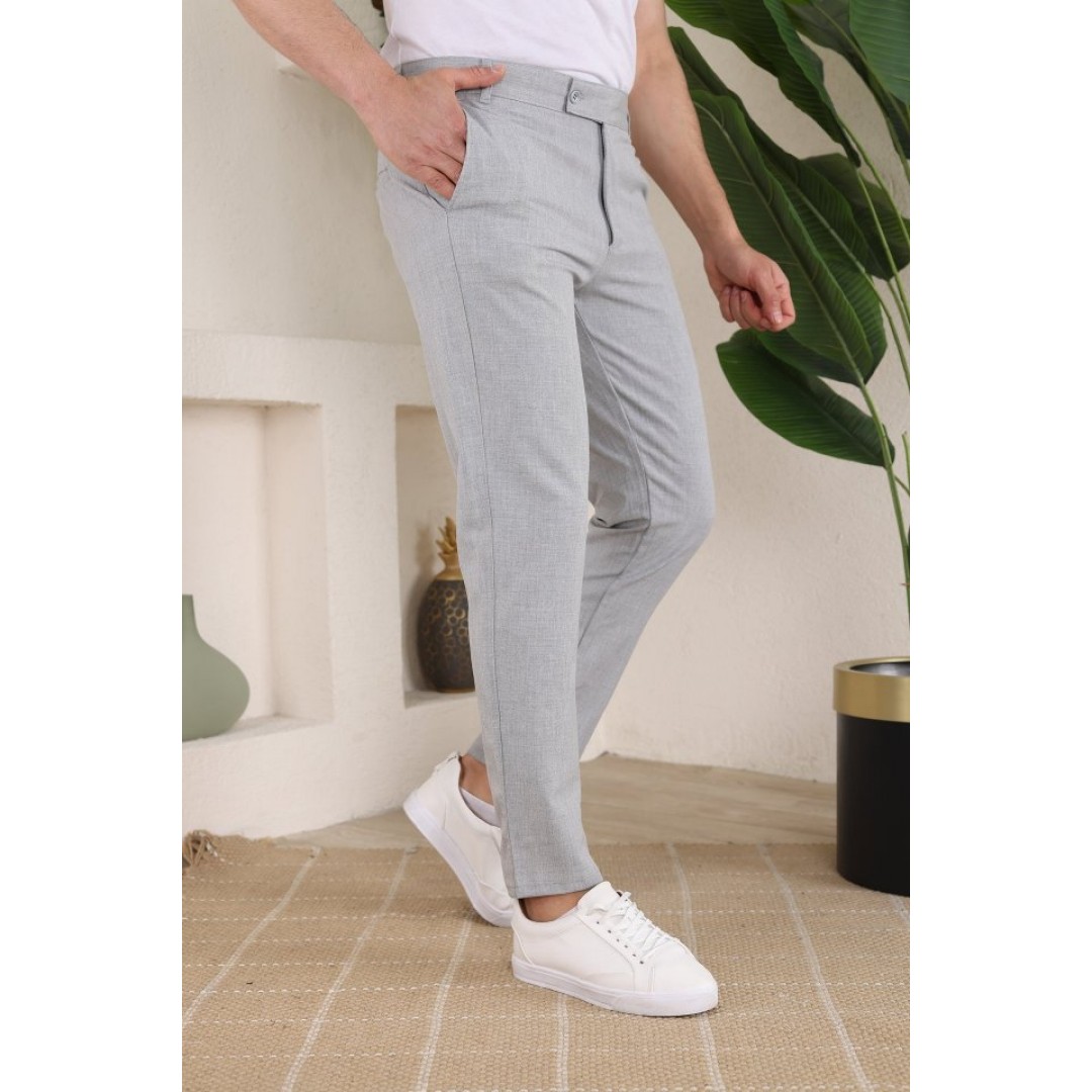 Erkek Slim Fit Likralı Bilek Boy Kumaş Pantolon - 159380 Erkek Slim Fit Likralı Bilek Boy Kumaş Pantolon - 159380