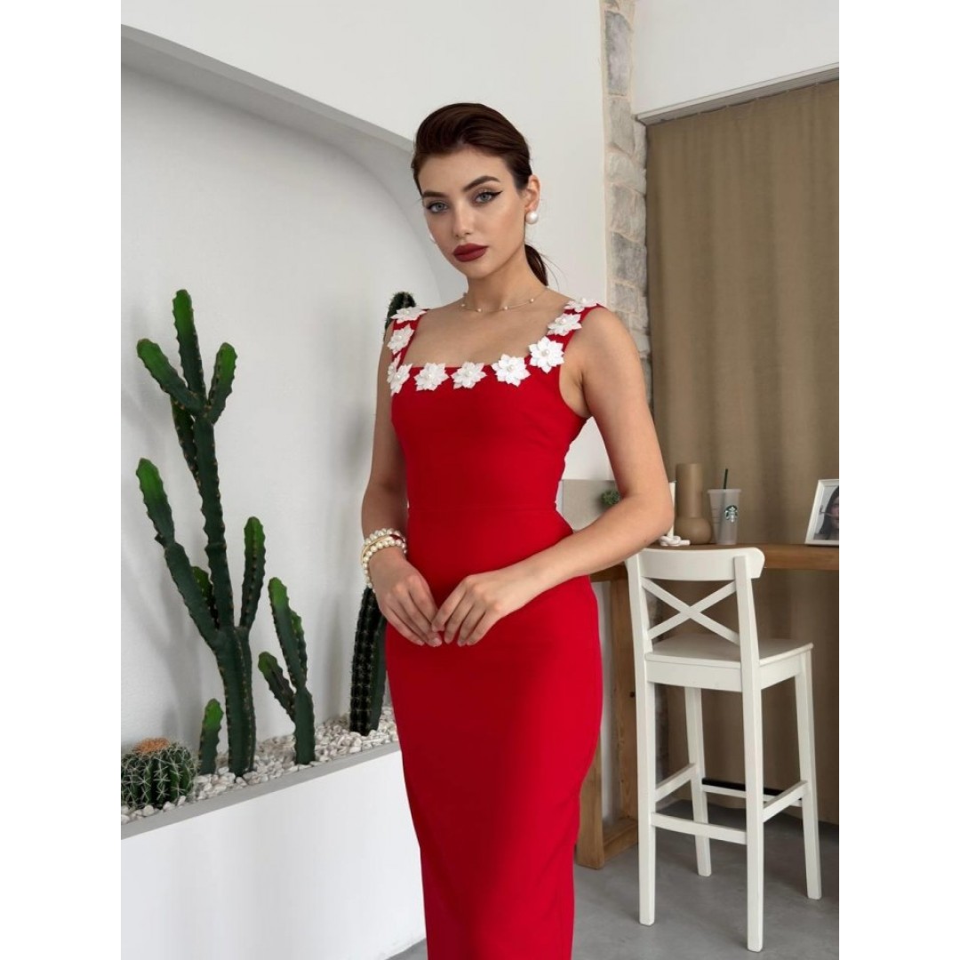 Mıng Çiçek Detaylı Elbise - 160495
