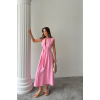 KETEN ELBİSE KOLSUZ BEL BAĞLAMALI MAXİ ELBİSE - Pembe - 161864 KETEN ELBİSE KOLSUZ BEL BAĞLAMALI MAXİ ELBİSE - Pembe - 161864