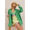 Kadın Keten Kumaş Oversize Gömlek - 159583 Kadın Keten Kumaş Oversize Gömlek - 159583