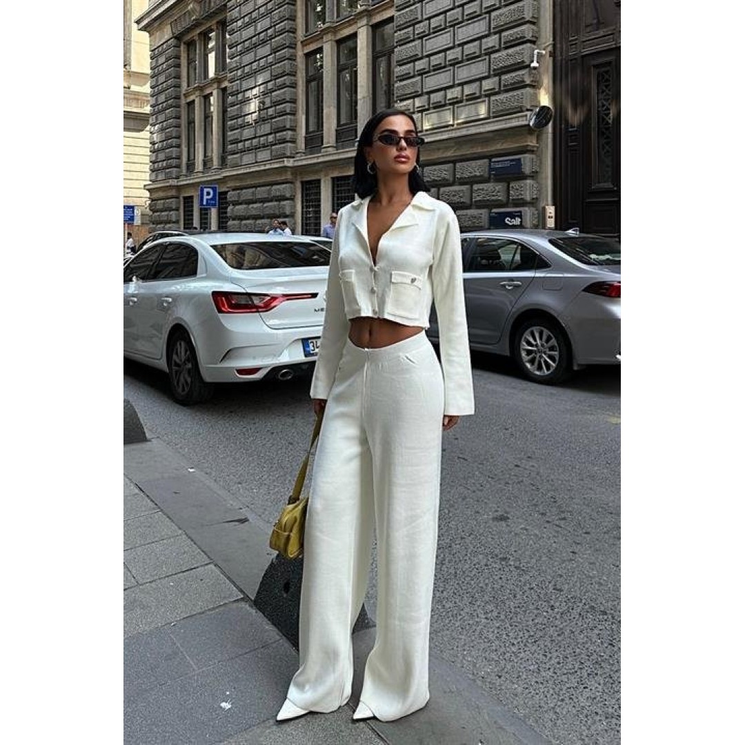 Nancy Kruveze Yaka Crop Takım 9954 - 25 155856 Nancy Kruveze Yaka Crop Takım 9954 - 25 155856