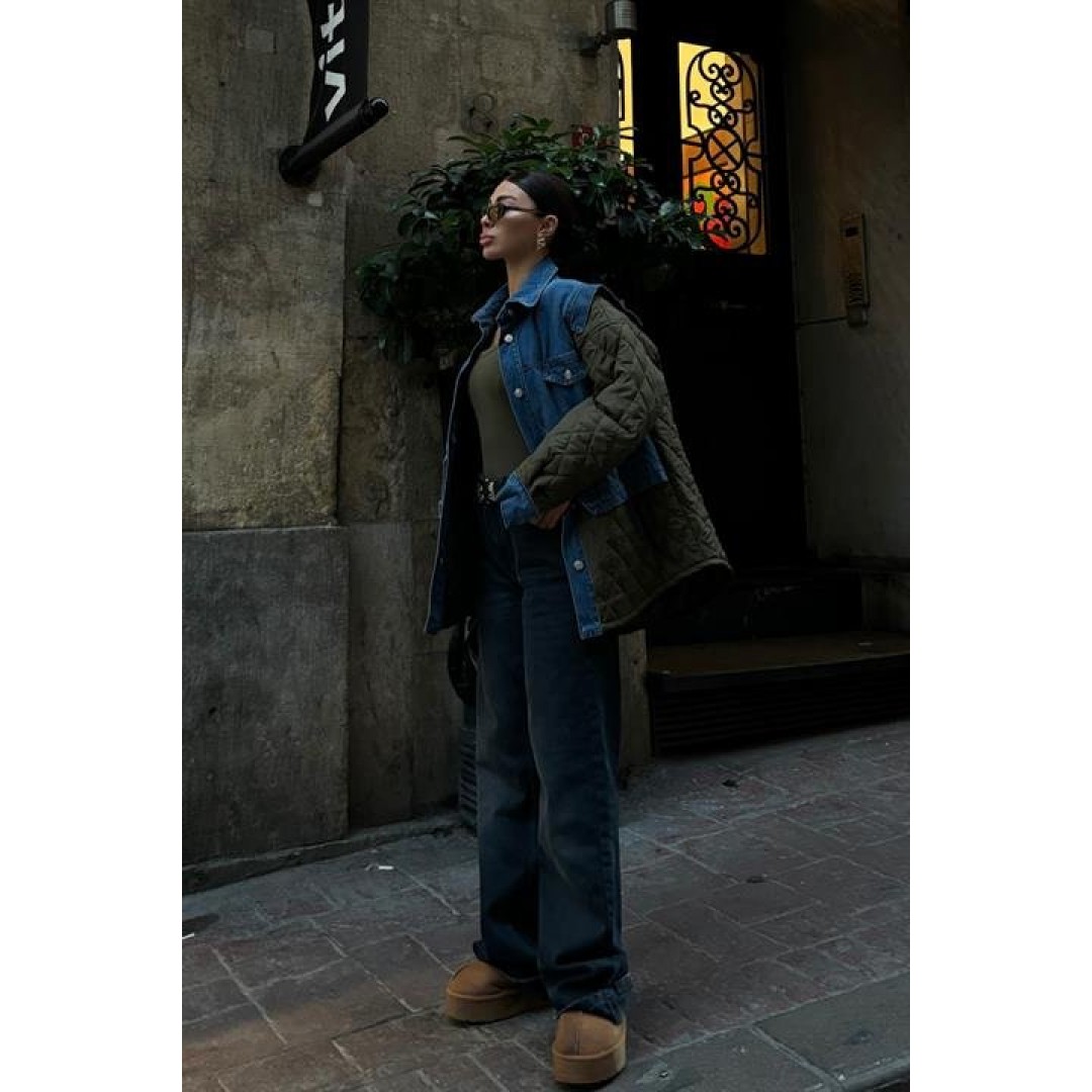 Denim Garnili Kapitone Ceket 7071 158408 Denim Garnili Kapitone Ceket 7071 158408