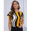 Kadın Kısa Yarasa Kol Bisiklet Yaka Süprem Bluz 116403