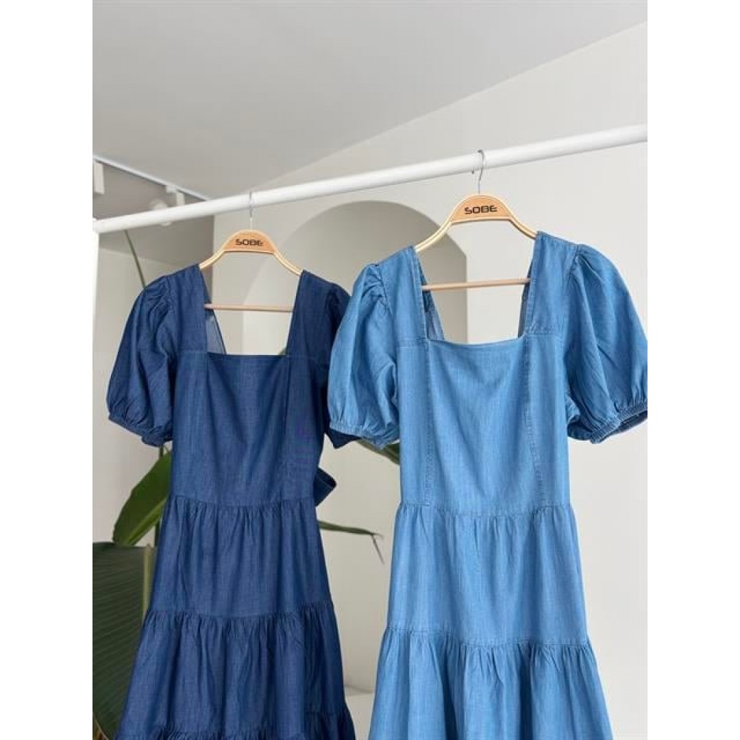 Kare Yakalı Ve Gipe Detaylı Tensel Elbise 2883 - 159427 Kare Yakalı Ve Gipe Detaylı Tensel Elbise 2883 - 159427