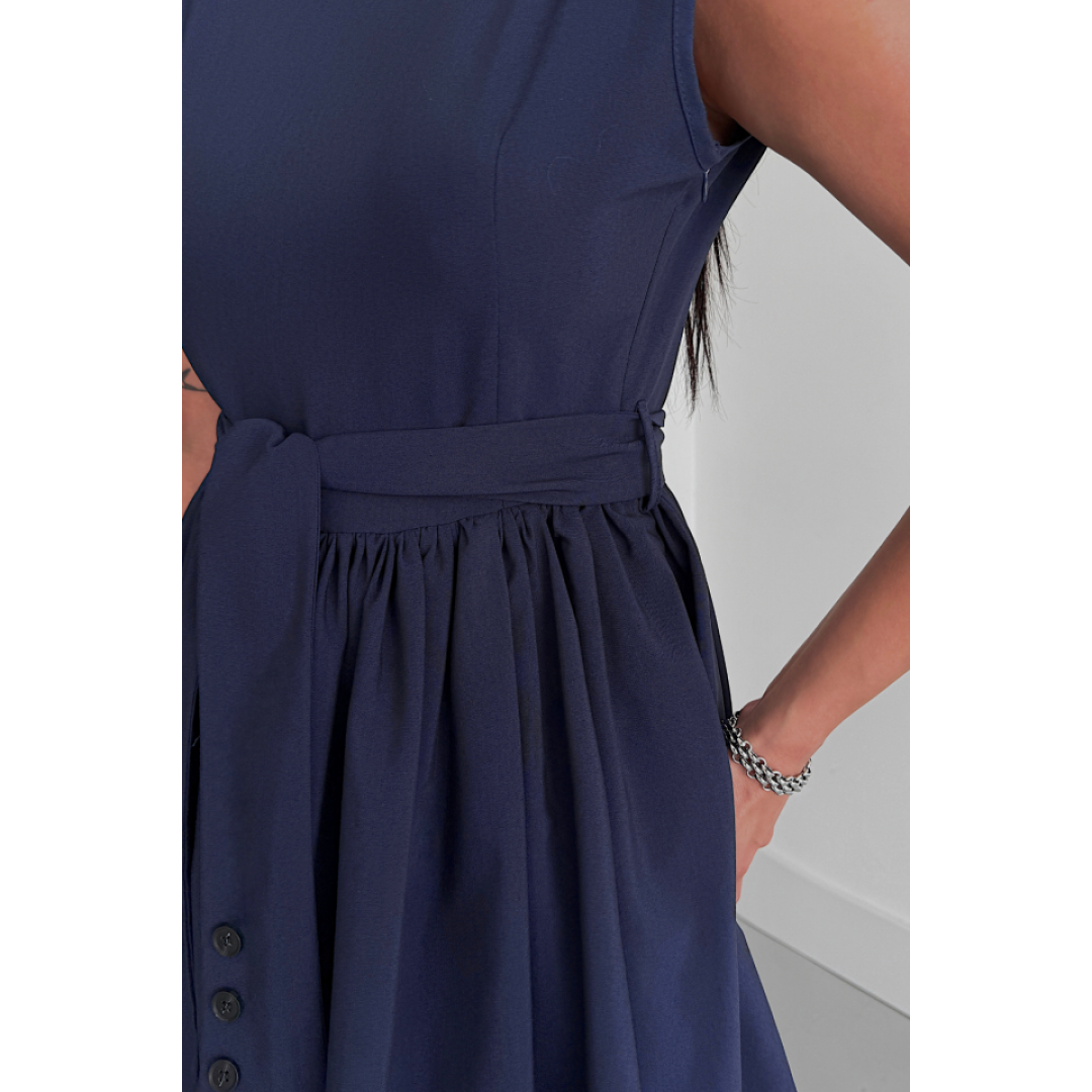 BALON ETEKLİ TASARIM KISA ELBİSE - Lacivert - 156653 BALON ETEKLİ TASARIM KISA ELBİSE - Lacivert - 156653