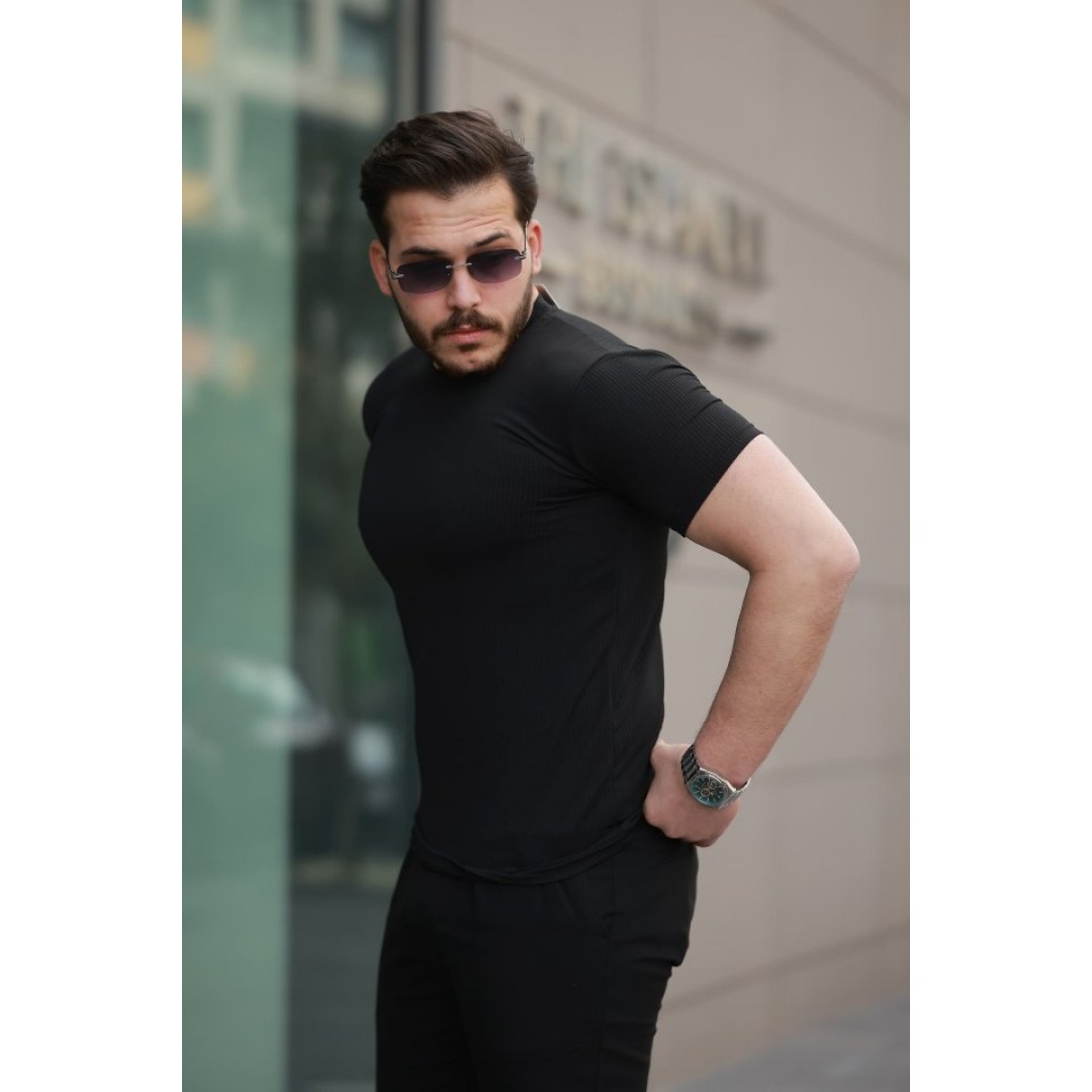 Erkek Kısa Kollu çizgi Kabartma Detaylı T-shirt 157305 Erkek Kısa Kollu çizgi Kabartma Detaylı T-shirt 157305