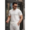 Erkek Yakalı Fermuarlı T-shirt Pantolon Ikili Rahat Takım 160463 Erkek Yakalı Fermuarlı T-shirt Pantolon Ikili Rahat Takım 160463