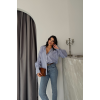 ÇİZGİLİ POPLİN GÖMLEK MANŞET İP DETAYLI - Lacivert - 153633 ÇİZGİLİ POPLİN GÖMLEK MANŞET İP DETAYLI - Lacivert - 153633