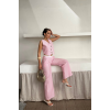 GOFRE ÇİZGİLİ YELEK - PANTOLON TAKIM - Pembe 160807 GOFRE ÇİZGİLİ YELEK - PANTOLON TAKIM - Pembe 160807