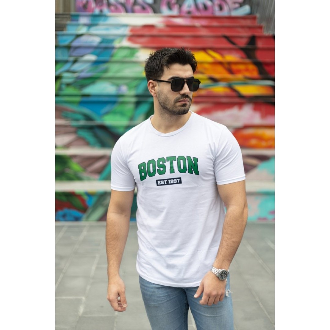 Erkek Boston Baskılı Süprem T-shirt 141673 Erkek Boston Baskılı Süprem T-shirt 141673