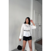 KEMER DETAYLI SATEN BLUZ - Beyaz - 153969 KEMER DETAYLI SATEN BLUZ - Beyaz - 153969