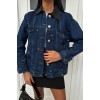 Yaka Siyah Garni Pul Payet Taşlı Oversize Denim Ceket 6125 158770 Yaka Siyah Garni Pul Payet Taşlı Oversize Denim Ceket 6125 158770