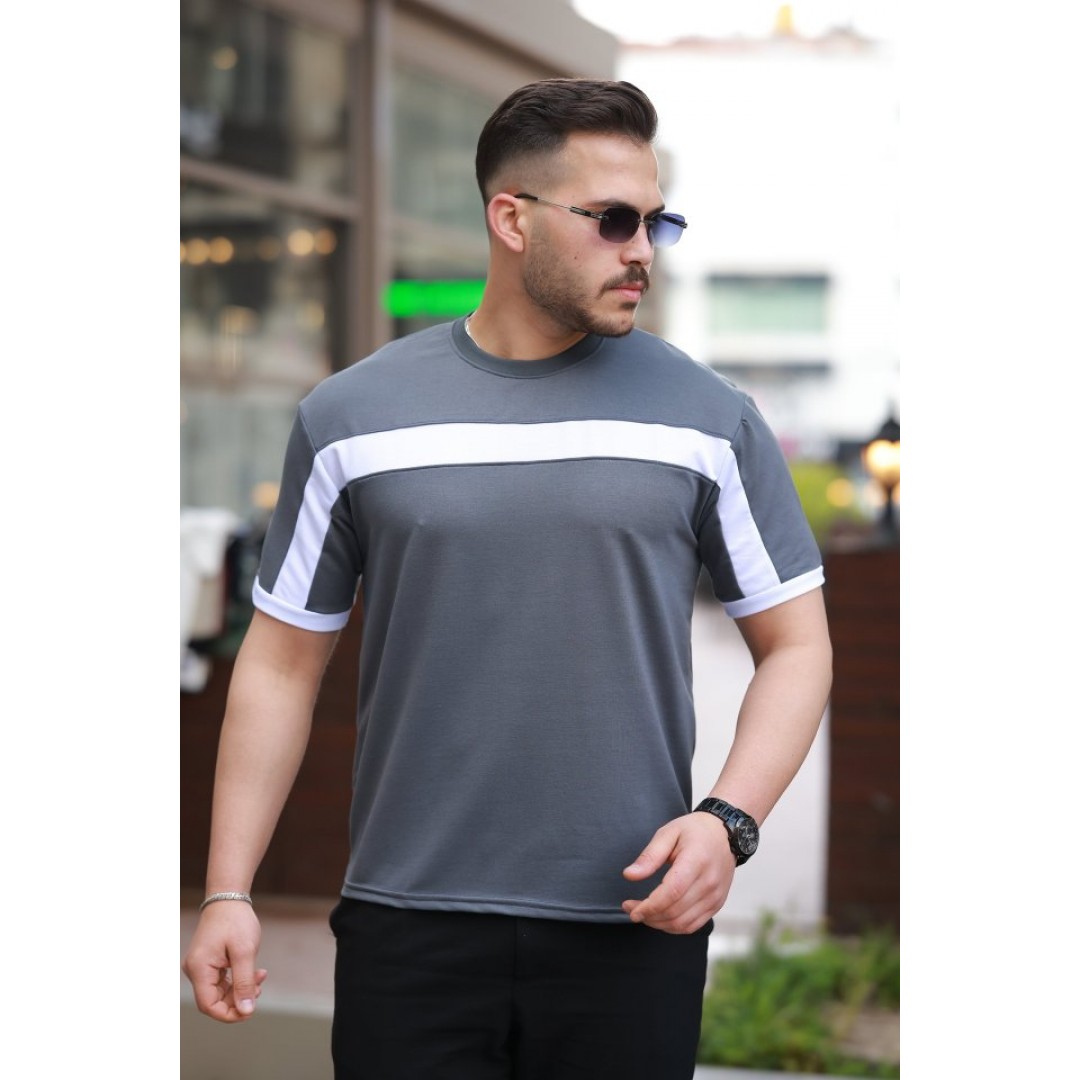 Erkek şerit Detaylı Kısa Kollu T-shirt