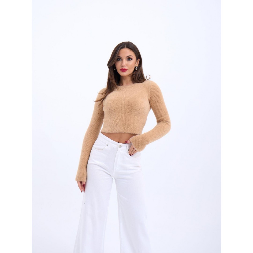 42471 TRİKO CROP KAZAK-BEJ 144143 42471 TRİKO CROP KAZAK-BEJ 144143