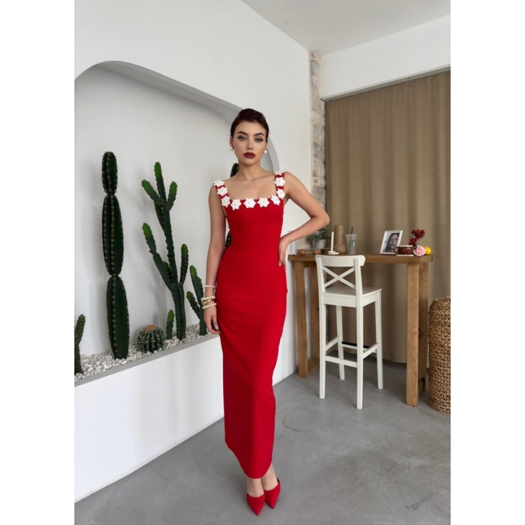 Mıng Çiçek Detaylı Elbise - 160495