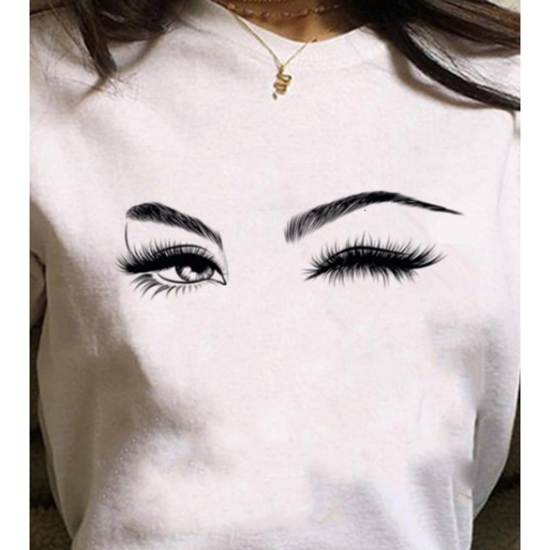 Kadın Kısa Kollu Bisiklet Yaka Göz Baskılı Süprem T-shirt 157312 Kadın Kısa Kollu Bisiklet Yaka Göz Baskılı Süprem T-shirt 157312