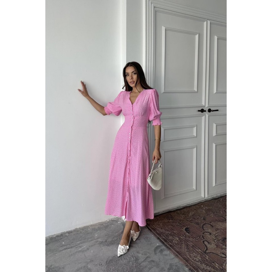Pembe Arka Ve Bel Ucu Gipeli Elbise - 162539 Pembe Arka Ve Bel Ucu Gipeli Elbise - 162539