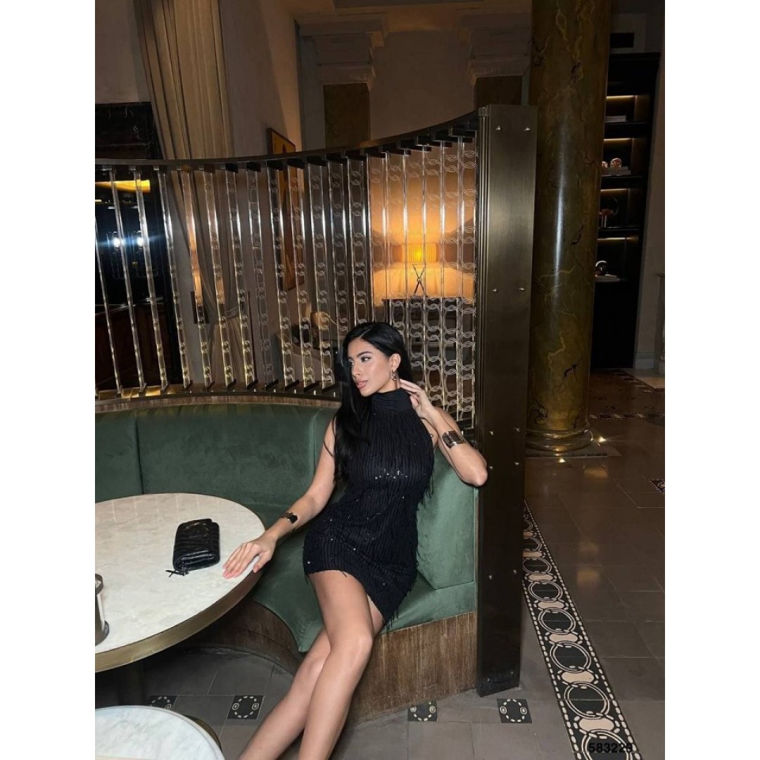 Kadın Pul Payet Kumaş Halter Yaka Mini Elbise 163005 Kadın Pul Payet Kumaş Halter Yaka Mini Elbise 163005