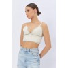 Zımbalı Askılı Bluz - Krem 151320