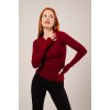 Uzun Kollu Basic Bordo Bluz 147405