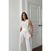 DEGAJE YAKA KOLSUZ BLUZ - PANTOLON TAKIM - Beyaz 163406 DEGAJE YAKA KOLSUZ BLUZ - PANTOLON TAKIM - Beyaz 163406