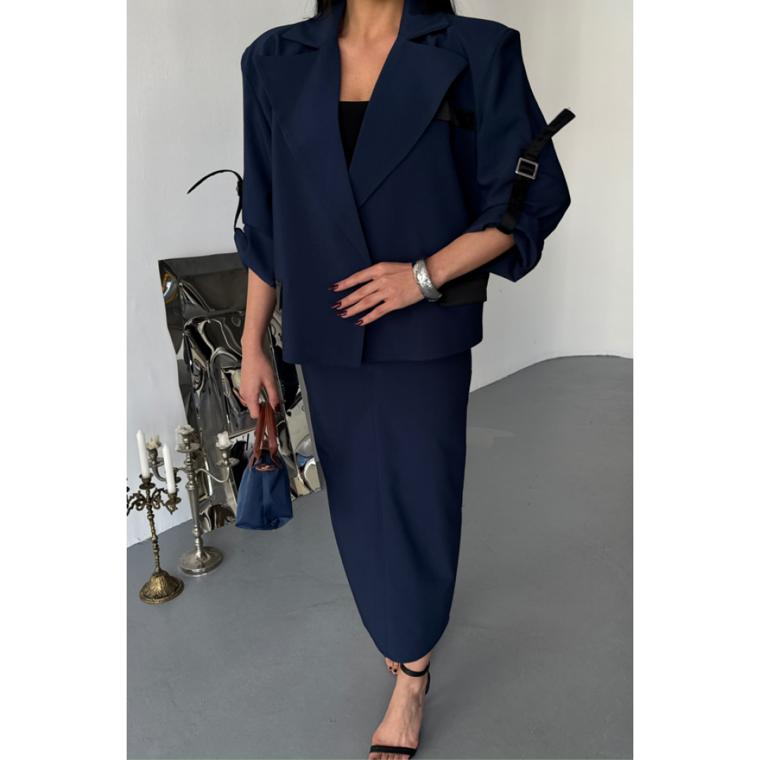 CROP CEKET - ETEK TAKIM - Lacivert 153972 CROP CEKET - ETEK TAKIM - Lacivert 153972