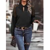 Kadın Uzun Kollu Anahtar Deliği Yaka Reglan Kol Dantel Detaylı Ithal Krep Bluz - 142444 Kadın Uzun Kollu Anahtar Deliği Yaka Reglan Kol Dantel Detaylı Ithal Krep Bluz - 142444