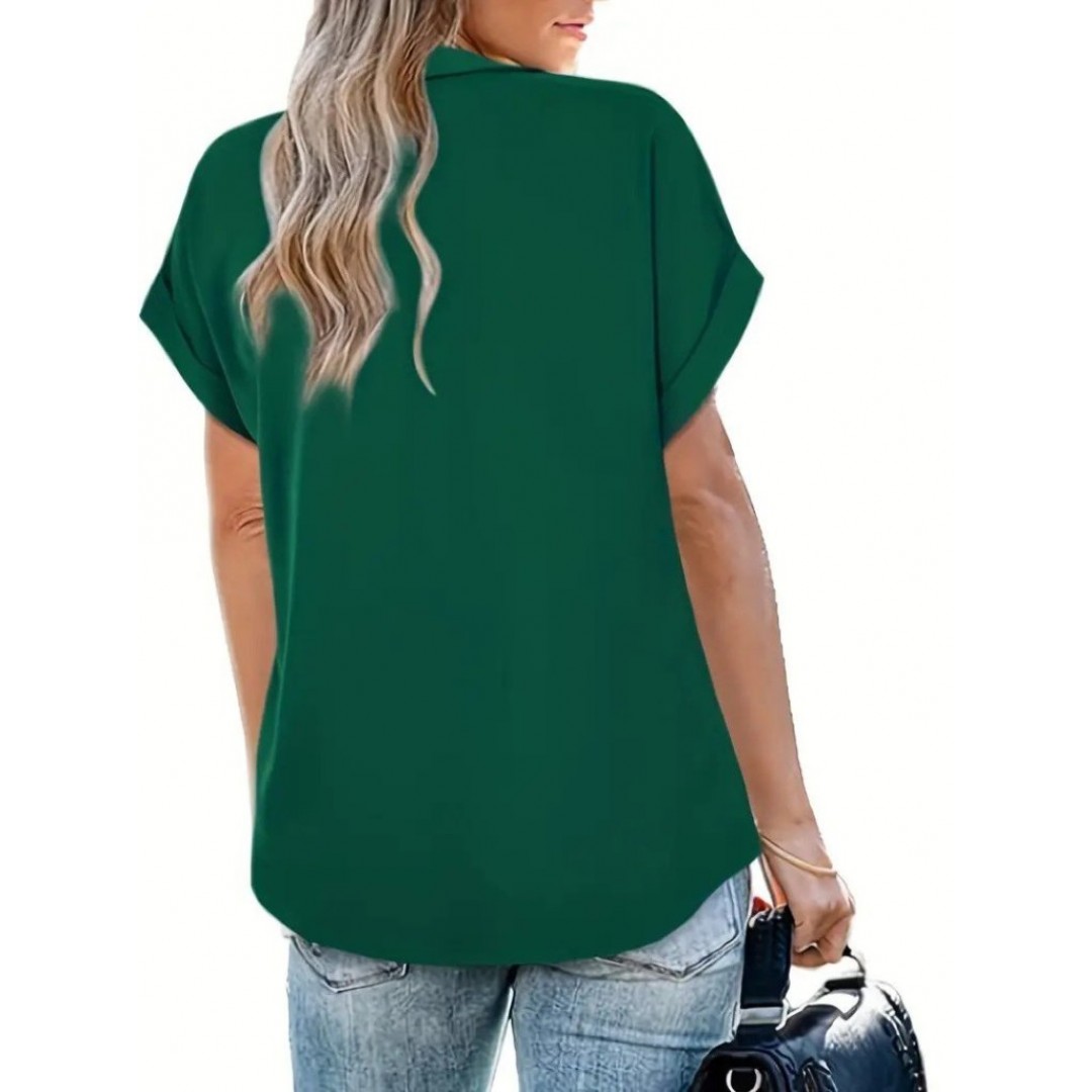 Kadın Kısa Kollu Yakalı Uzun Sandy Bluz - 158894 Kadın Kısa Kollu Yakalı Uzun Sandy Bluz - 158894