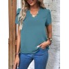 Kadın Kısa Kollu Lazer V Yakalı Ithal Krep Bluz 163626 Kadın Kısa Kollu Lazer V Yakalı Ithal Krep Bluz 163626