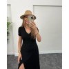 Kadın Kısa Kollu V Yaka Maxi Boy Elbise 124 Cm - 54824 Kadın Kısa Kollu V Yaka Maxi Boy Elbise 124 Cm - 54824