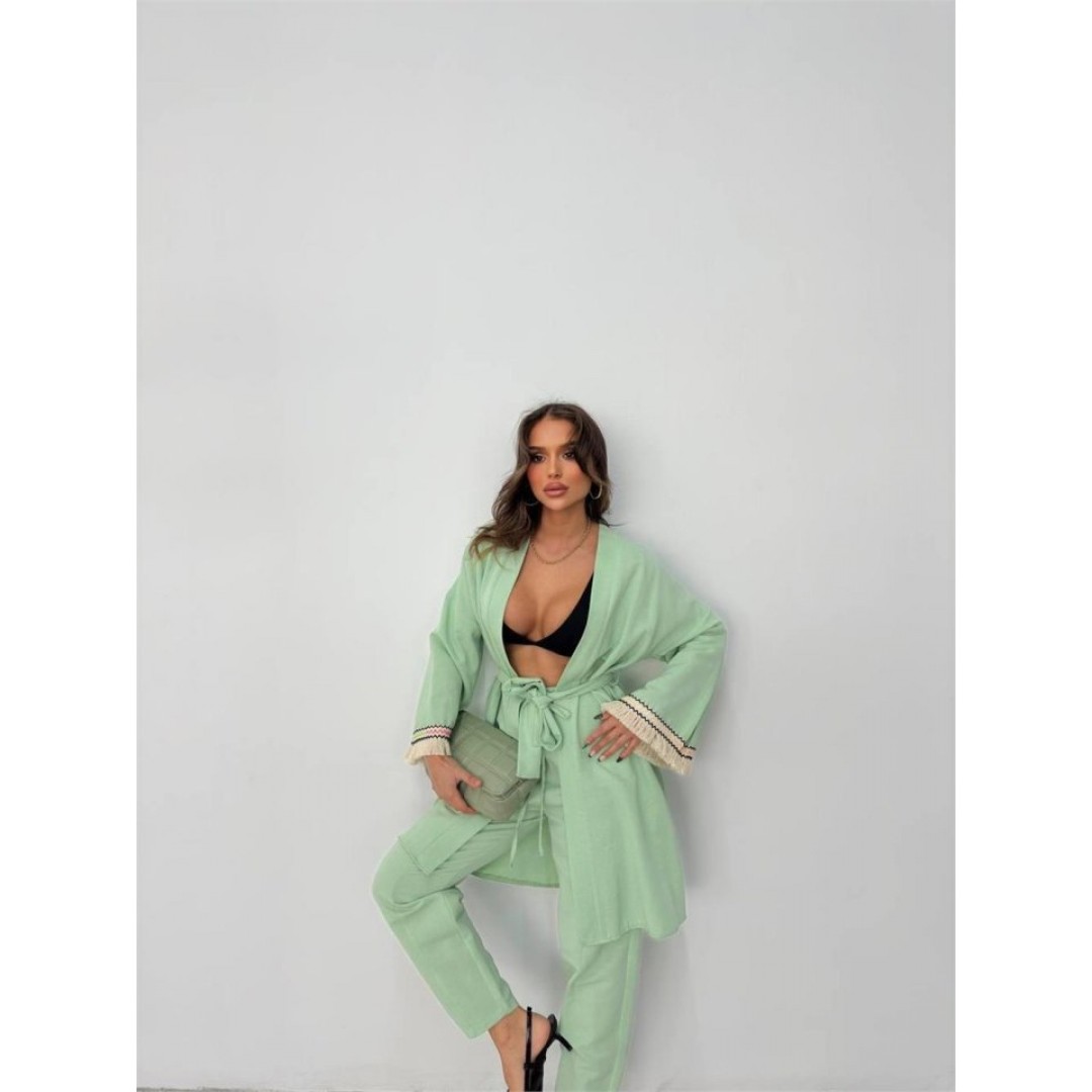 KOLUCU PÜSKÜL KİMONO TAKIM - Mint - 152482 KOLUCU PÜSKÜL KİMONO TAKIM - Mint - 152482