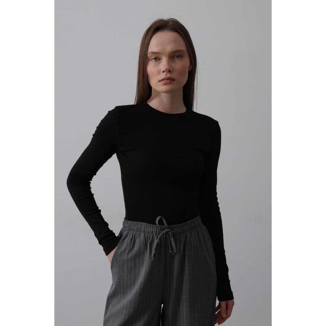 Uzun Kol Crop Top - Siyah 154055 Uzun Kol Crop Top - Siyah 154055
