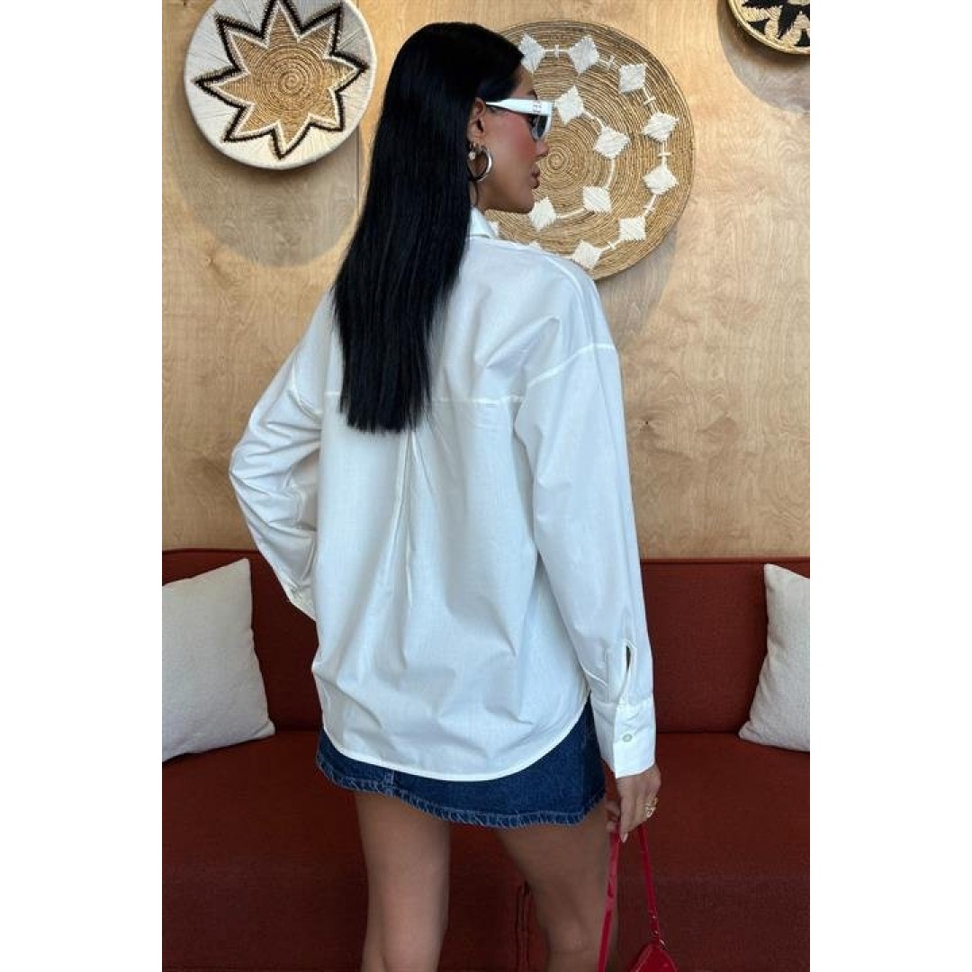 Alicia Papatya Nakışlı Gömlek 3389-08 155249 Alicia Papatya Nakışlı Gömlek 3389-08 155249
