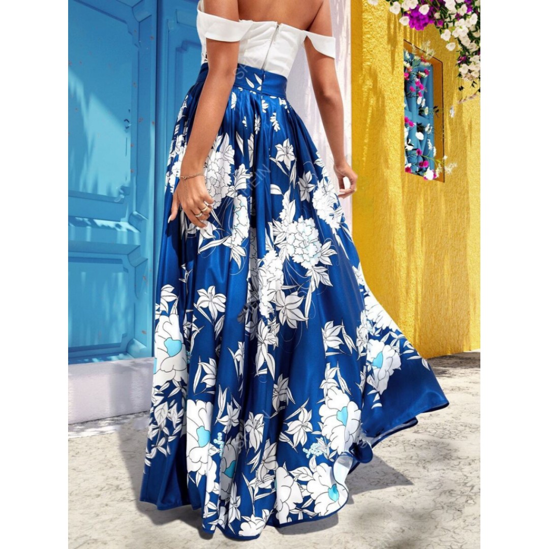 Kadın çiçek Baskılı Maxi Boy Süprem Etek 125318 Kadın çiçek Baskılı Maxi Boy Süprem Etek 125318