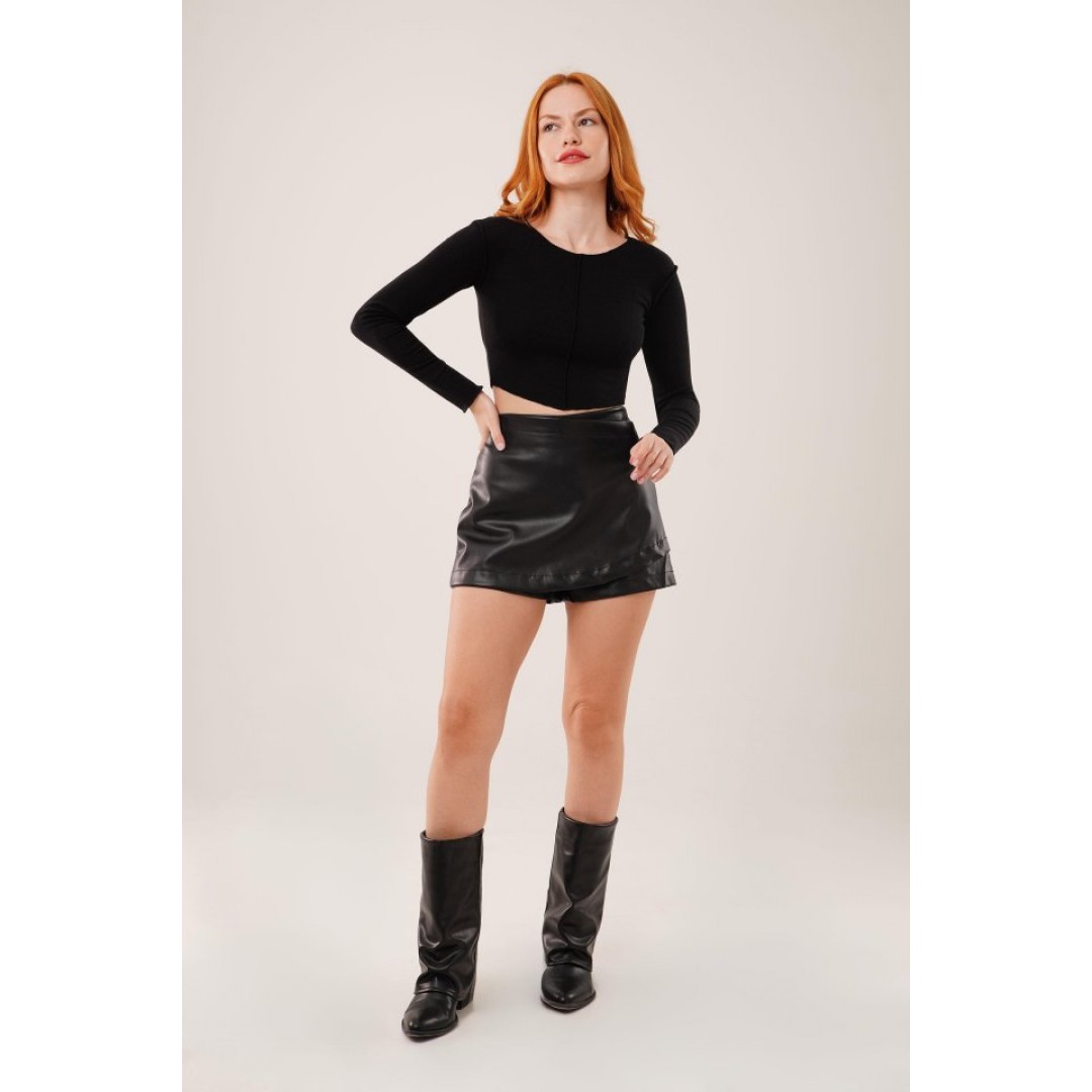 Ters Dikişli Basic Siyah Body Bluz 148084 Ters Dikişli Basic Siyah Body Bluz 148084
