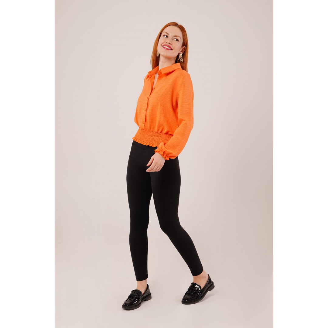 Bel Ve Bilek Lastikli Turuncu Bluz 147299 Bel Ve Bilek Lastikli Turuncu Bluz 147299